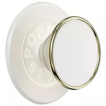 Popsockets Round Luxe Coconut Creme emalje MagSafe-telefongreb og -stativ