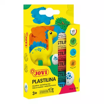 JOVI Plastilina modellervoks blandede 6 farver à 15 g i alt 90 g