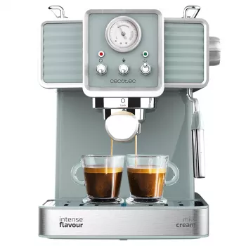 Cecotec Power Espresso 20 Tradizionale espressomaskine, 20 bar, 850 W, 1,5 l, sort/sølv