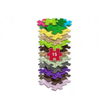 MUFFIK ortopædisk sensorikmåttesæt 15-i-1, sammenkoblede puslespilsfliser til korrektion af knækfod, 15 dele, flerfarvet
