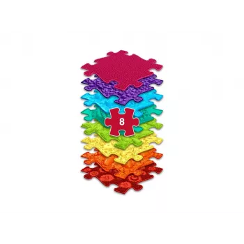 Muffik ortopædisk sensorikmåtte sæt 8-i-1 regnbue 8 puslespilsmåtter sensorik Muffik / Rainbow / MFK-079