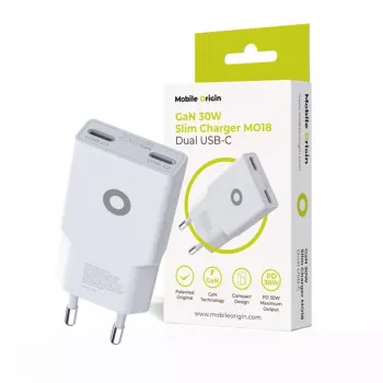 Mobile Origin 30W Slim oplader TÜV MO18 Dual USB-C