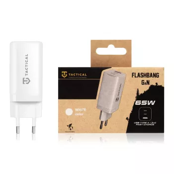 Tactical Adapter FlashBang GaN hvid 65W USB-C oplader