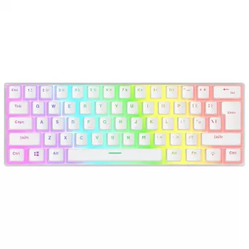 Rampage Radiant K11 60% mekanisk gaming-tastatur, hvid, Blue Switch, RGB