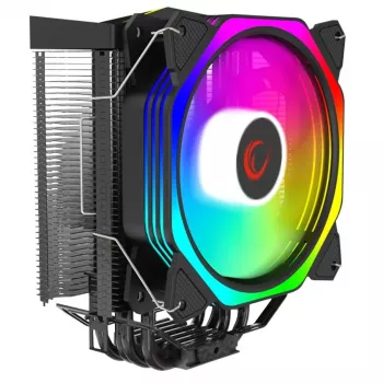 Rampage Octagon C50 CPU-luftkøler, 120mm PWM-blæser, 1800 RPM, ARGB, Intel LGA 1700/1200/115X, AMD AM5/AM4/AM3+, 4 heatpipes, op til 180W TDP