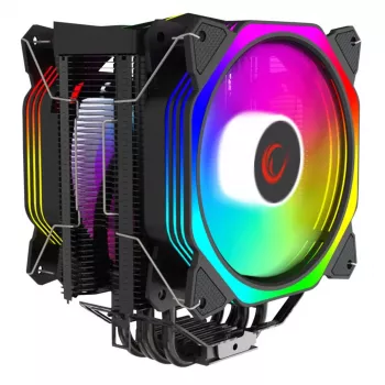 Rampage Octagon C60 CPU-luftkøler, dobbelt tårn, 2x120mm ARGB-blæsere, 1800RPM, LGA 1700/AM5