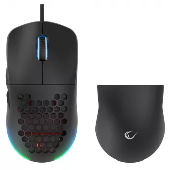 Rampage BLINK kablet USB-gamingmus, 12800 DPI, RGB, optisk sensor, sort