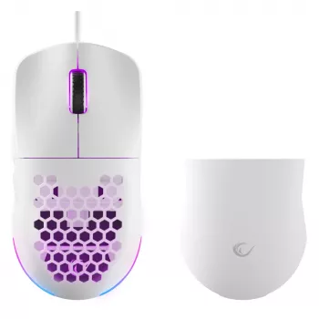 Rampage BLINK kablet gamingmus, 12800 DPI, RGB, optisk sensor, hvid
