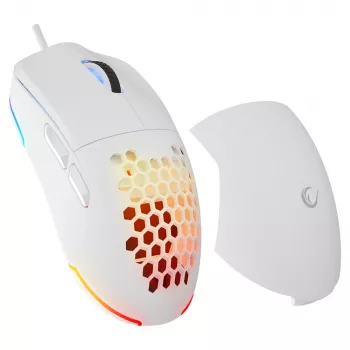 Rampage BLINK kablet gamingmus, 12800 DPI, RGB, optisk sensor, hvid