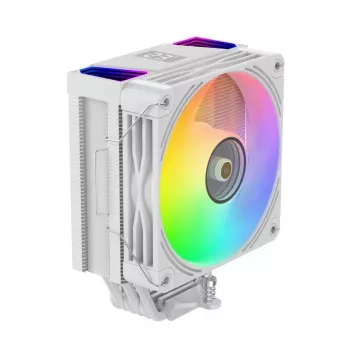 Rampage Octagon C70 CPU-køler med LCD, 120 mm ARGB-blæser, AM5/LGA1700, hvid