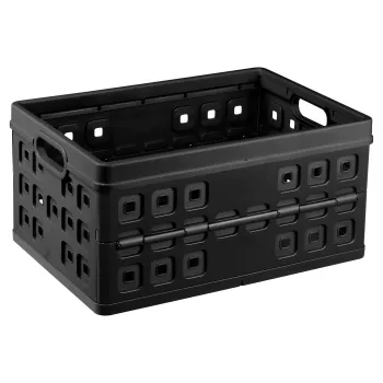 Helit klapbox Square H6180295 46L foldbar opbevaringsboks grå/sort