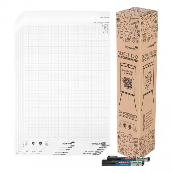 Legamaster Sketch Eco Flipchart Papirblok, højhvid, 5 Blokke