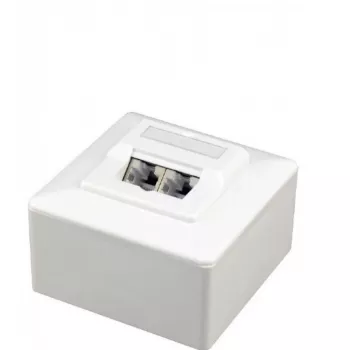 Gembird Cablexpert MWS-2S6-01 Stikkontakt med RJ45 Cat.6 Dåse hvid