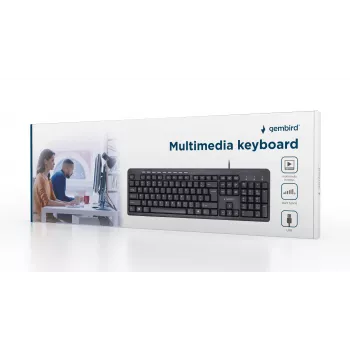 Gembird KB-UM-106 kompakt multimedietastatur, kabelbundet USB, sort