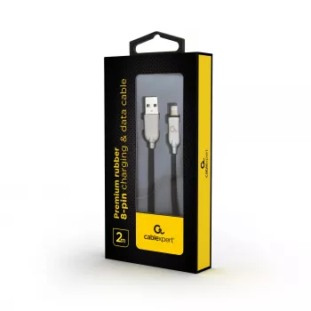 Gembird USB-A til Lightning-kabel 2 m sort Premium Rubber