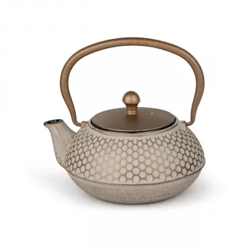 Bredemeijer Jiangxi 0,7L støbejernstekande beige med rustfrit stål tefilter 153203
