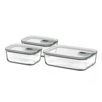 MEPAL EasyClip Opbevaringsboks-sæt, Nordic Green, 3-dele (2x 0,7 L, 1x 1,5 L)