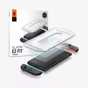 Spigen Glas.tR EZ Fit 2-pak hærdet glas skærmbeskyttelse til Nintendo Switch 2 klar