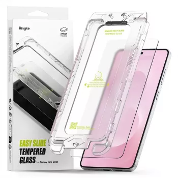 Ringke Easy Slide 2-pak hærdet glas skærmbeskyttelse til Samsung Galaxy S25 Edge Clear