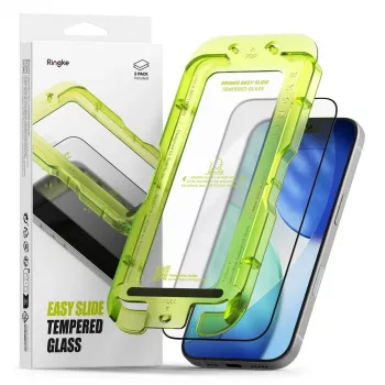 Ringke Easy Slide hærdet glas skærmbeskyttelse 2-pak til Apple iPhone 17 - sort