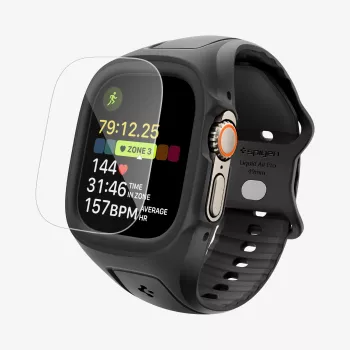 SPIGEN Liquid Air Pro & hærdet glas Apple Watch Ultra 1 / 2 / 3 (49 mm) Black