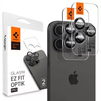 Spigen Optik.TR EZ Fit Camera Protector 2-pak til iPhone 14 Pro / 14 Pro Max - sort