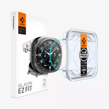 Spigen Glas.tR EZ Fit Skærmbeskytter af hærdet glas til Samsung Galaxy Watch Ultra (47mm) - 2-pak - Klar