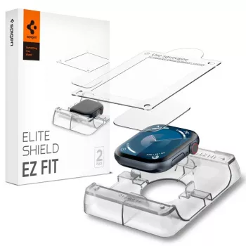 Spigen Elite Shield EZ Fit 2-pak Hybrid Glass Skærmbeskytter til Apple Watch 10 (46 mm) Klar