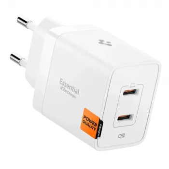 SPIGEN ESSENTIAL EE472EU 2-port Netværksoplader 47W hvid