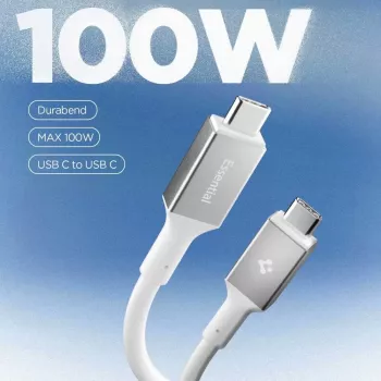 SPIGEN EB10020CC Essential USB-C til USB-C-kabel 100W 2 m hvid