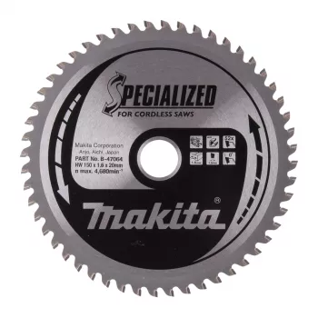 Makita Specialized B-47064 rundsavklinge til aluminium, 150 x 20 mm, 52 tænder