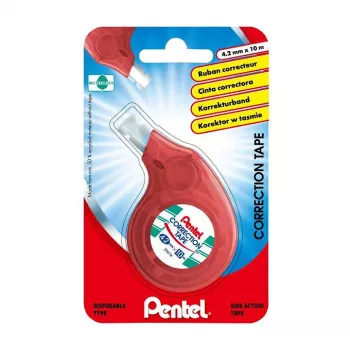 Pentel korrekturbånd XZTN14BW 4,2 mm hvidt bånd gennemsigtig blå/grøn dispenser genopfyldelig