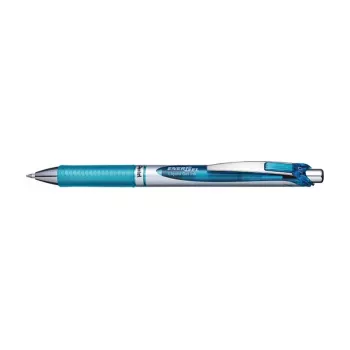 Pentel EnerGel Xm klik-gelpen - lyseblåt blæk - 0,35 mm nålspids - blåt hus - gummigreb