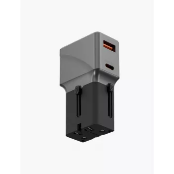 ENERGEA TravelWorld 1A1C 25W universal rejseadapter gunmetal