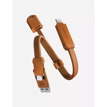 ENERGEA Sheath Key 2-i-1 USB-C til USB-C/USB-A kabel 15cm orange