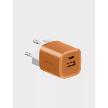 ENERGEA Ampcharge GaN35 USB-C/USB-A PD/PPS/QC3.0 35W væglader orange