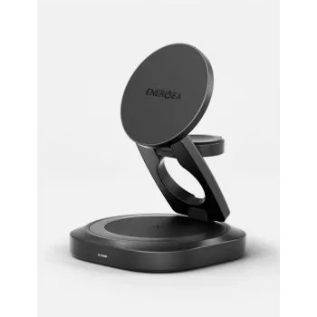 ENERGEA Alumag GYRO 360 roterende Qi2 trådløs oplader 25W foldbar gunmetal