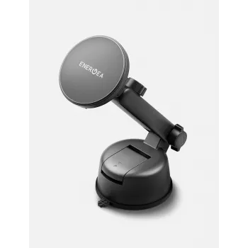 ENERGEA MagdriveKit 15W Bilholder – Magnetisk Trådløs Ladestation til Forrude, Instrumentbræt, Ventilation – sort