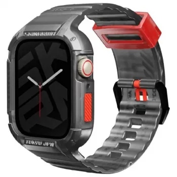 Skinarma Saido 2-i-1 Rem og Etui til Apple Watch 45/44mm - Smoke