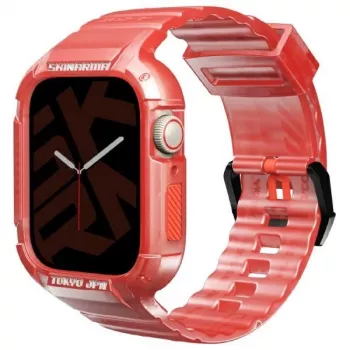Skinarma Saido 2-i-1 Rem og Beskyttelsesetui til Apple Watch 45/44mm rød