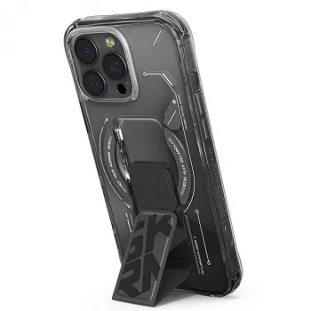 Skinarma Helio Case til iPhone 16 Pro Max 6,9 inch, magnetisk opladning + gripstander, sort