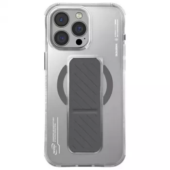 Skinarma Axon Case til iPhone 16 Pro 6,3 inch, magnetisk opladning + grebstander, titanium