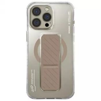 Skinarma Axon Case til iPhone 16 Pro Max 6,9 inch, magnetisk opladning + grebstander, champagne