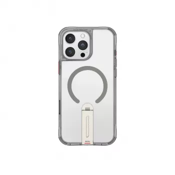 Skinarma Helix Case til iPhone 16 Pro, magnetisk opladning, 360° roterende stander, titanium