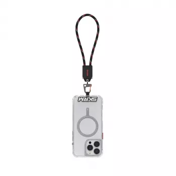 Skinarma Dyno Ve 2-i-1 USB-C til USB-C håndledskabel, sort, 15 cm, 60 W opladning og data