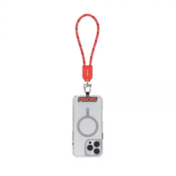 SKINARMA Dyno Ve 2-i-1 USB-C lanyard-kabel 20 cm rød