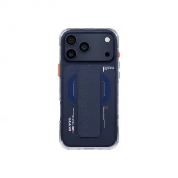 SKINARMA Haxa Cover med Mag-Charge Magnetring og Grip-Stand til Apple iPhone 17 Pro, marineblå (SK-IP17PRO-HAXA-BLU)