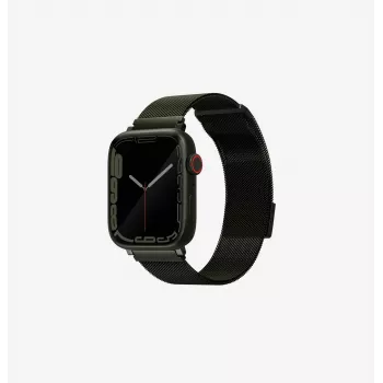 UNIQ Dante Apple Watch-armbånd af rustfrit stål Milanese Loop grøn 42/44/45mm