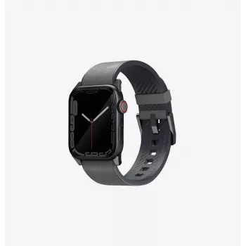 UNIQ Straden læder hybridrem til Apple Watch Series 1/2/3/4/5/6/7/8/9/10/11/SE/SE2/SE3/Ultra/Ultra 2/Ultra 3 42/44/45/49mm - grå