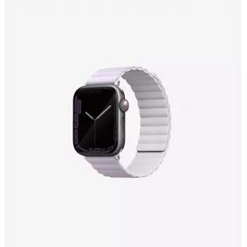 UNIQ Revix reversibel magnetisk urrem til Apple Watch Series 1/2/3/4/5/6/7/8/9/SE/SE2/SE3 38/40/41mm, lilac/white